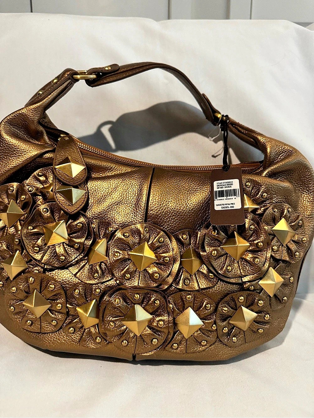 Isabella Fiore Star Studded Morgan Hobo Studded Hobo in Brown NWT